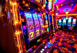 Slot machine mechanics showing reels and symbol combinations in gameplay